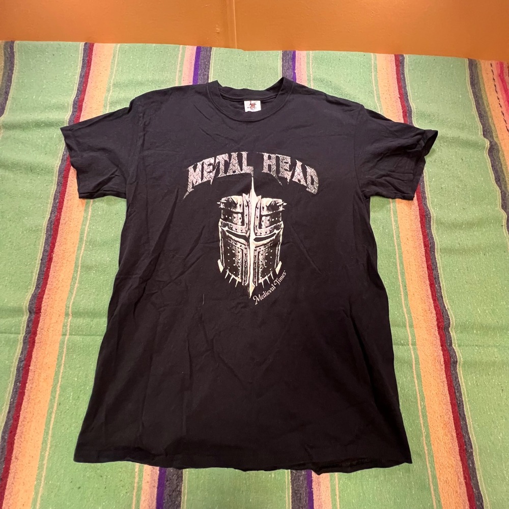 Medieval Times Metal Head T Shirt Mens Medium Black Knight Graphic Tee
